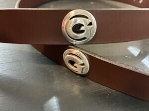 Brown Genuine Leather Belt with 4 Georgia Conchos Size 46 NEW